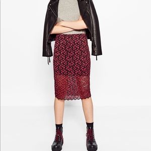 Zara Midi Length Lace Skirt